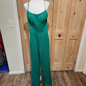 Sherri Hill 52290 jumpsuit open back, green size 2